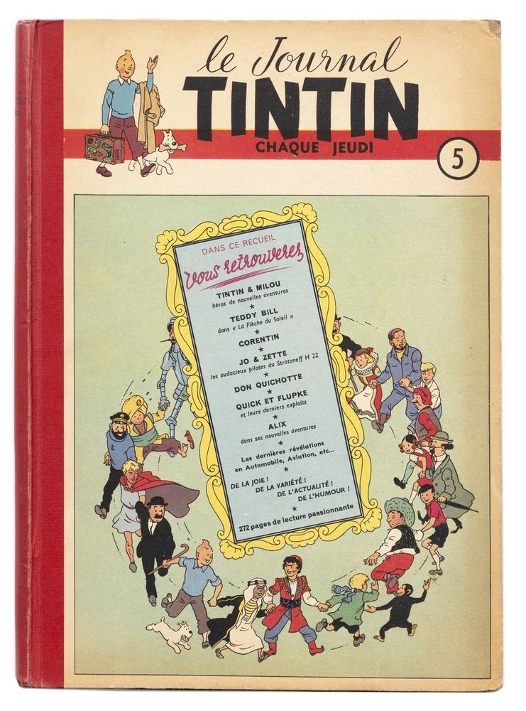 Tintin : Französischer Verlagseinband Nr. 5. Sehr guter Zustand (Spuren von Kleb&hellip;