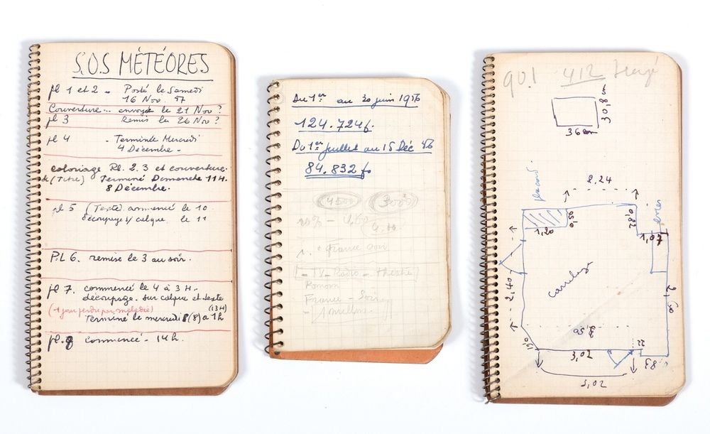 Jacobs : Set of three notebooks, each with handwritten inscriptions by the artis&hellip;