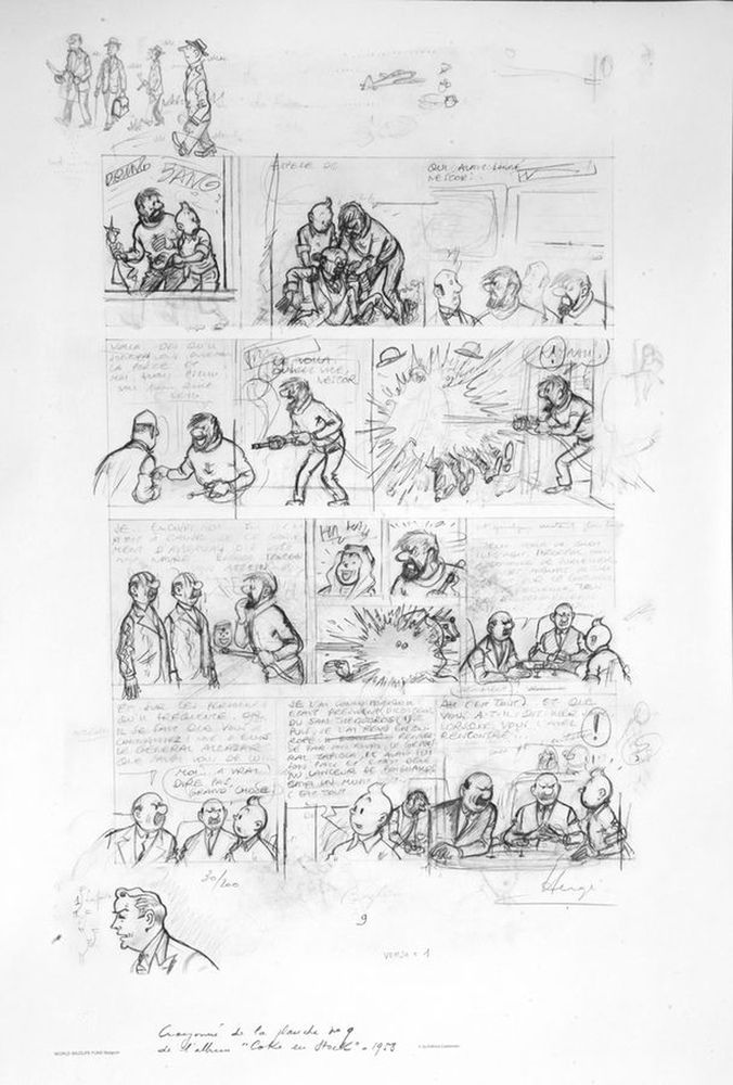 Hergé : Tintín, litografía WWF "Coke en stock" n°8/200, firmada. Tamaño : 70 x 1&hellip;