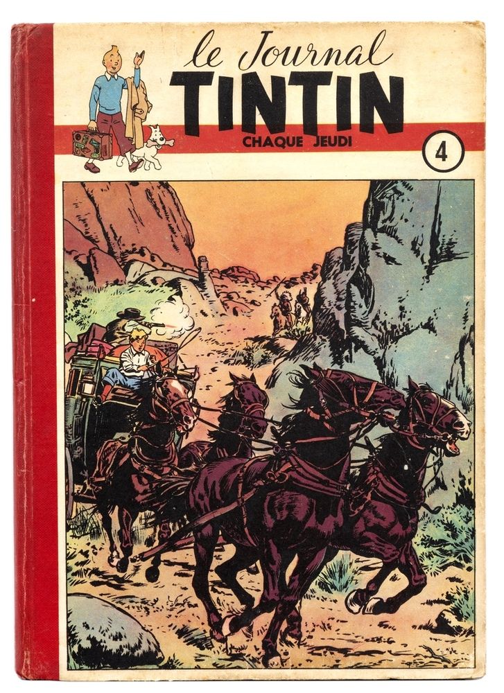 Tintin : 法国出版商的第4号装订。状况良好/非常好。