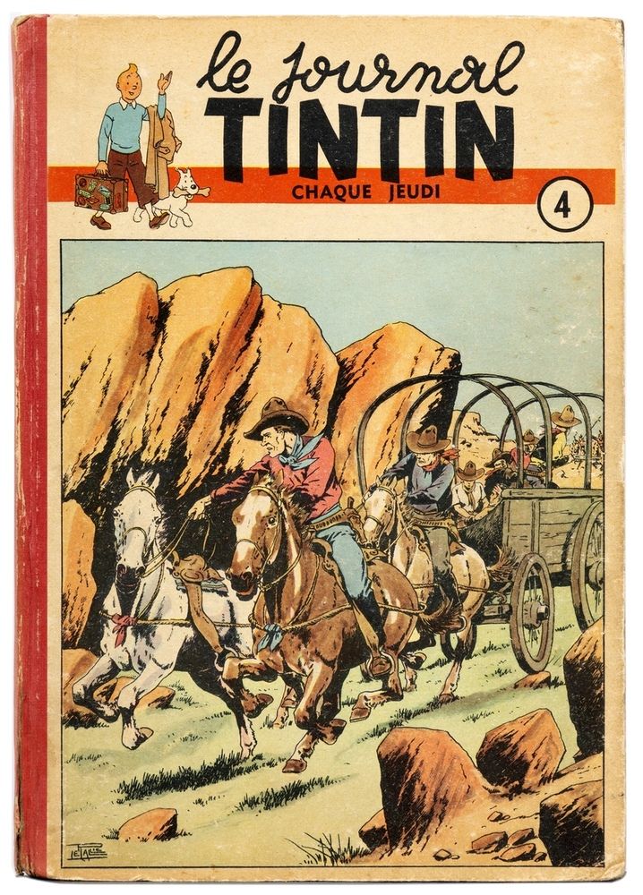 Tintin : Legatura dell'editore belga n°4. Condizioni molto buone.