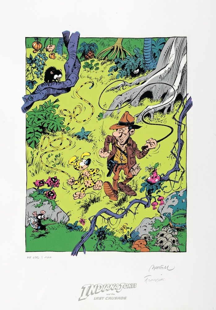 Franquin : Der Marsupilami, Siebdruck "Indiana Jones" n°MP 72/100, signiert von &hellip;