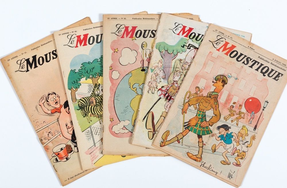 Moustique : Jijé, Franquin et Tillieux. 32 fascicules entre 1945 et 1951. Compre&hellip;