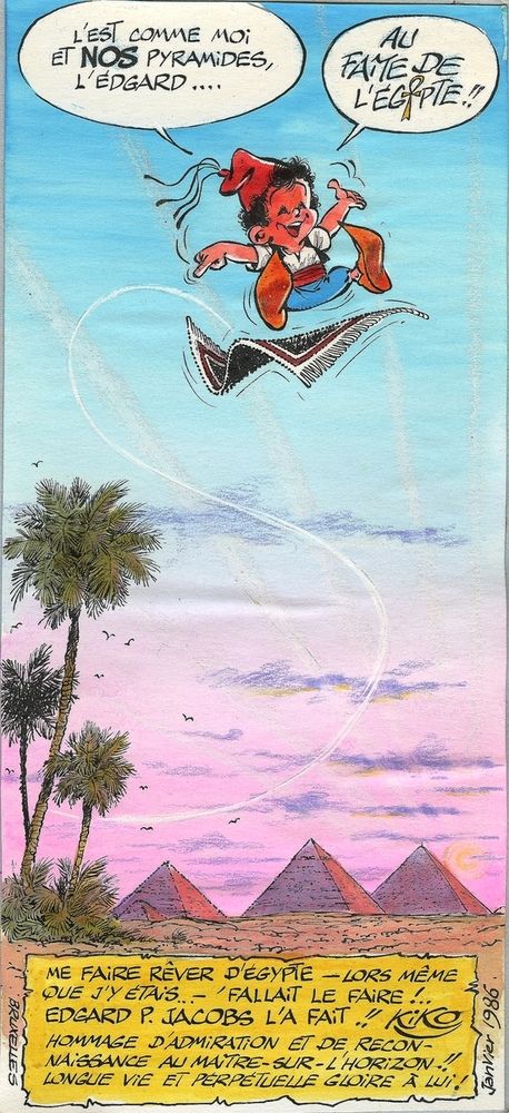 Kiko : Foufi, Illustration in Tusche und Aquarell für eine Grußkarte für Edgar-P&hellip;