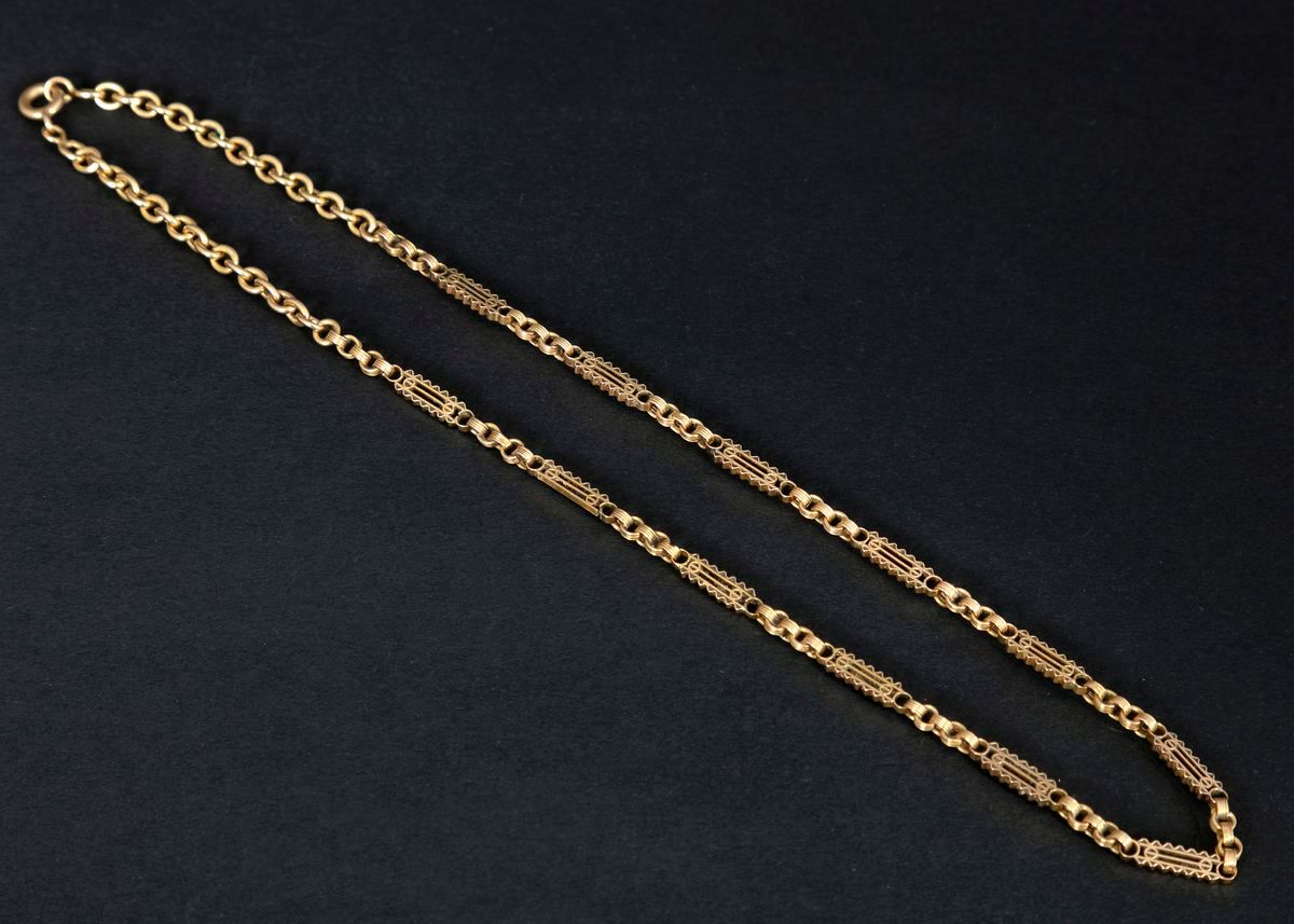Null Chaîne de montre en or jaune 18k (750 millièmes) transformée en collier pré&hellip;