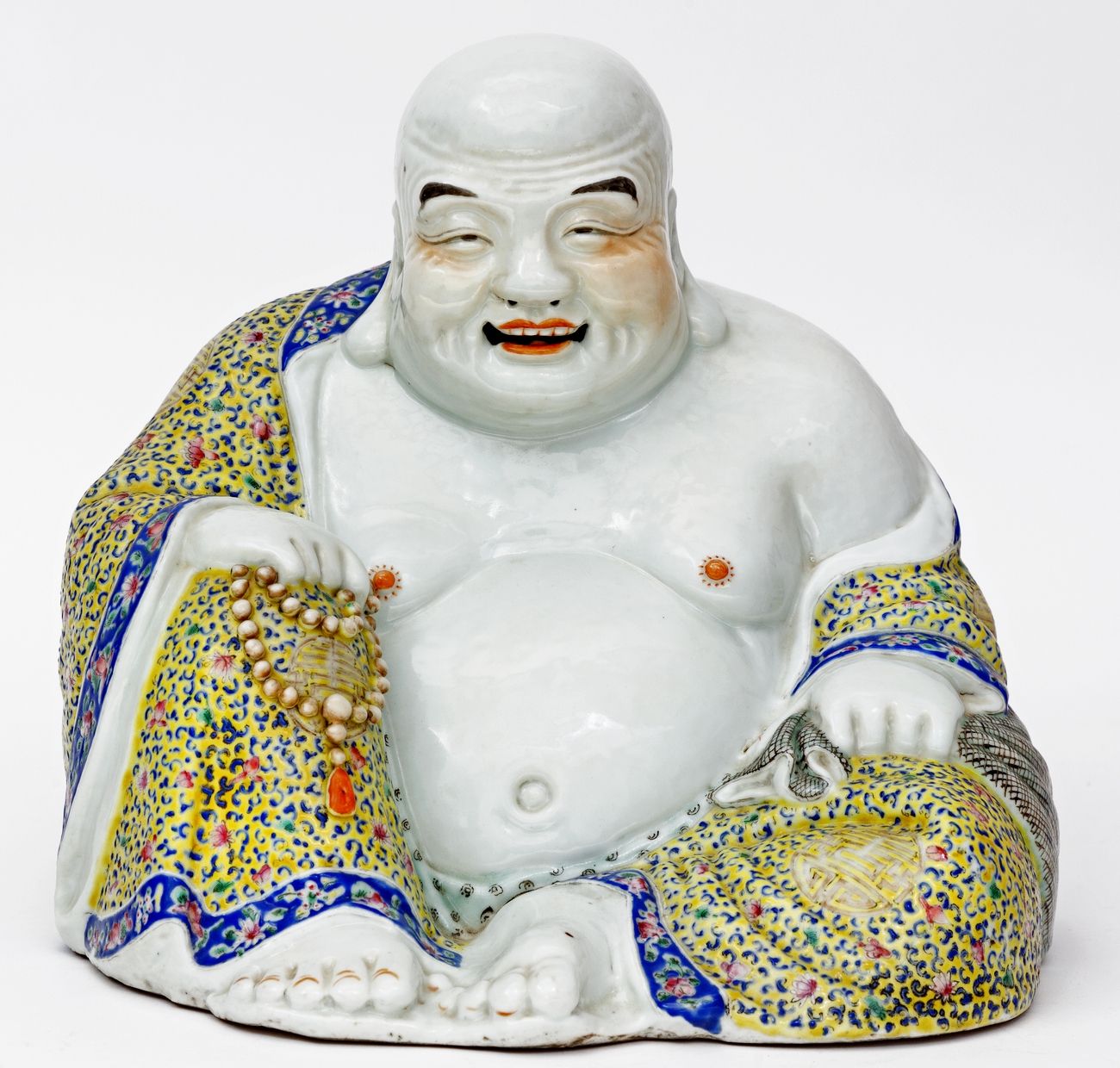 Null China, 19th century
Laughing Buddha in porcelain and polychrome enamels.
Ho&hellip;