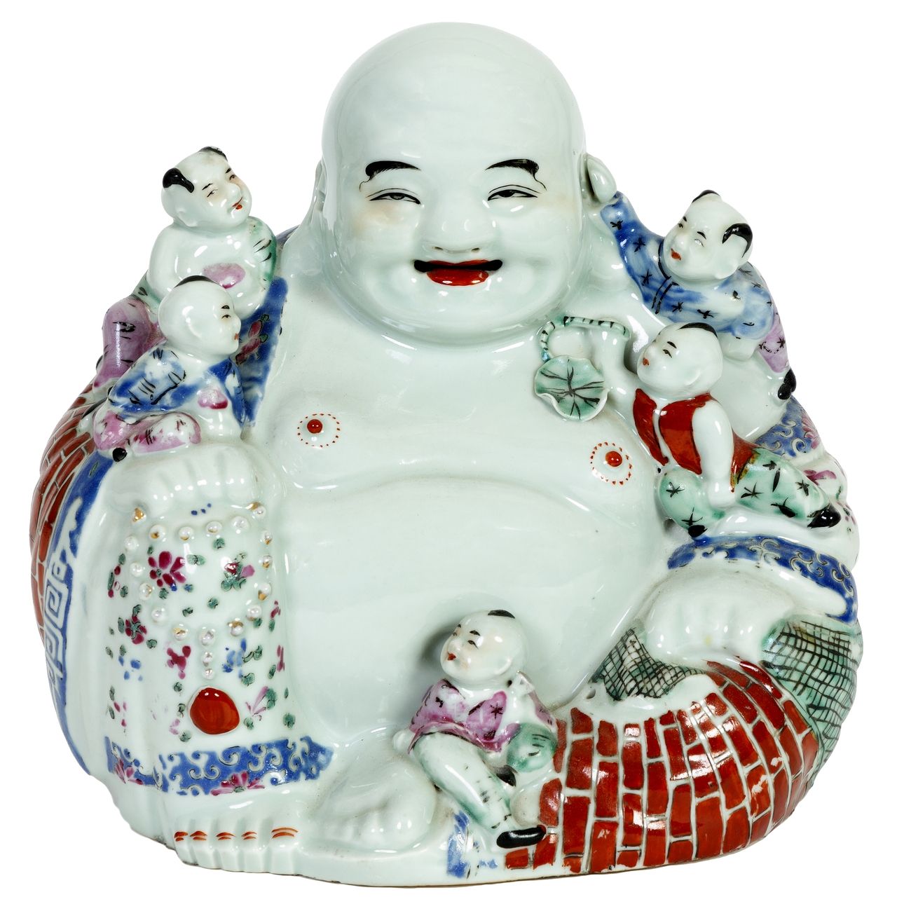 Null Cina, XIX - XX secolo
Porcellana che ride di Buddha circondato da cinque ba&hellip;