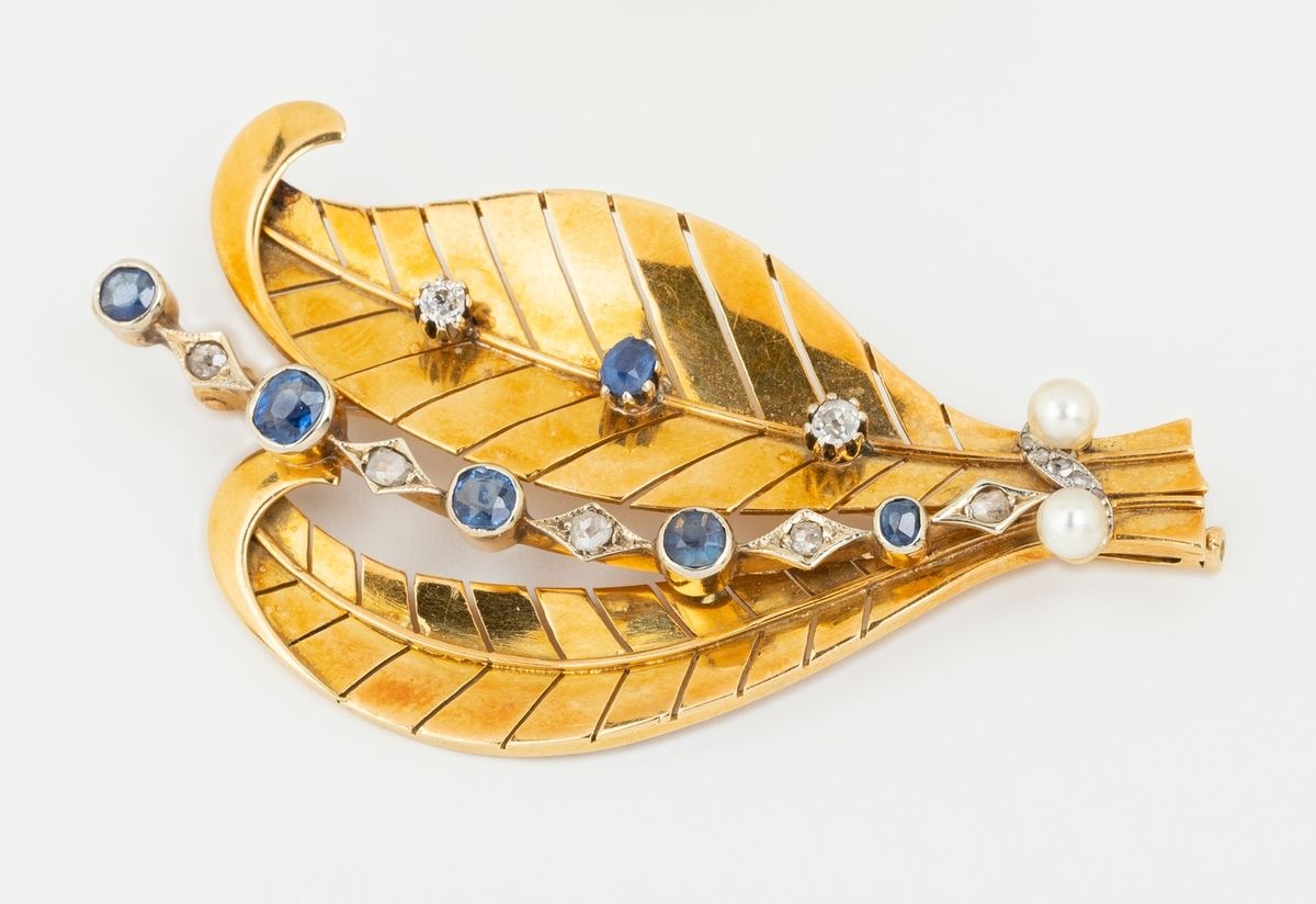 Null Brooch of the 1950s in 18k (750 thousandths) yellow and white gold featurin&hellip;