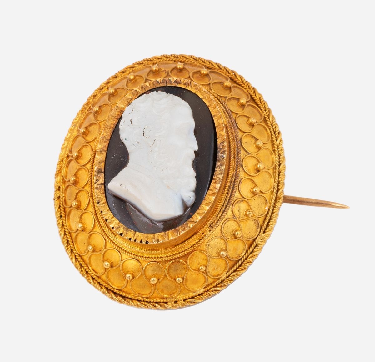 Null Splendid brooch of the XIXth century in yellow gold 18k (750 thousandths) d&hellip;