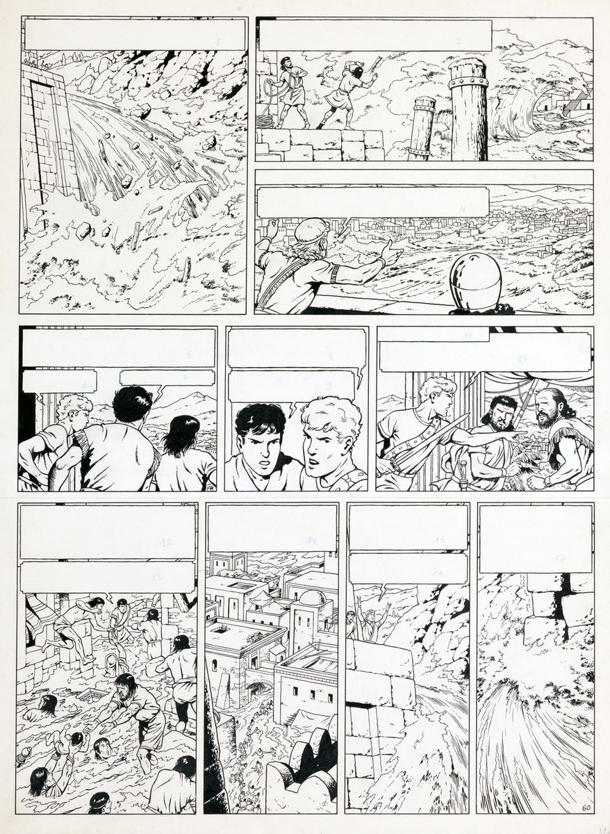 Martin : Alix, planche n°60 à l'encre de Chine de l'épisode "La Tiare d'Oribal" &hellip;