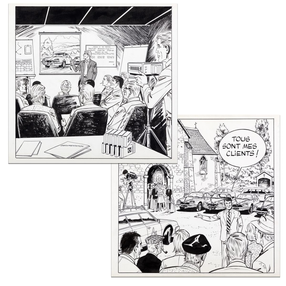 Graton : 一套2幅画在画纸上的印度墨水插图，在一次广告活动中出版。他们展示了许多雪铁龙汽车。这些画是在1971/1972年左右，在19/20和21号专辑&hellip;