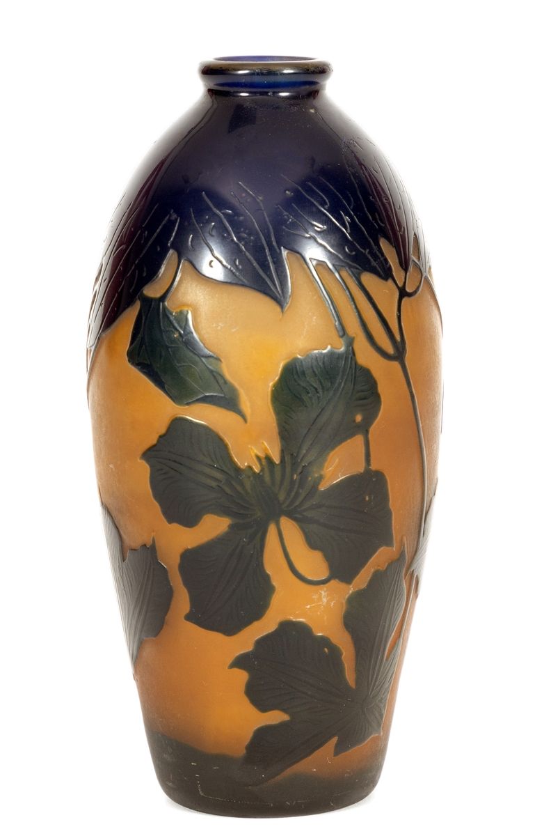 Null Paul NICOLAS (1875-1952) dit D'ARGENTAL
Vase en verre dégagé à l'acide à dé&hellip;