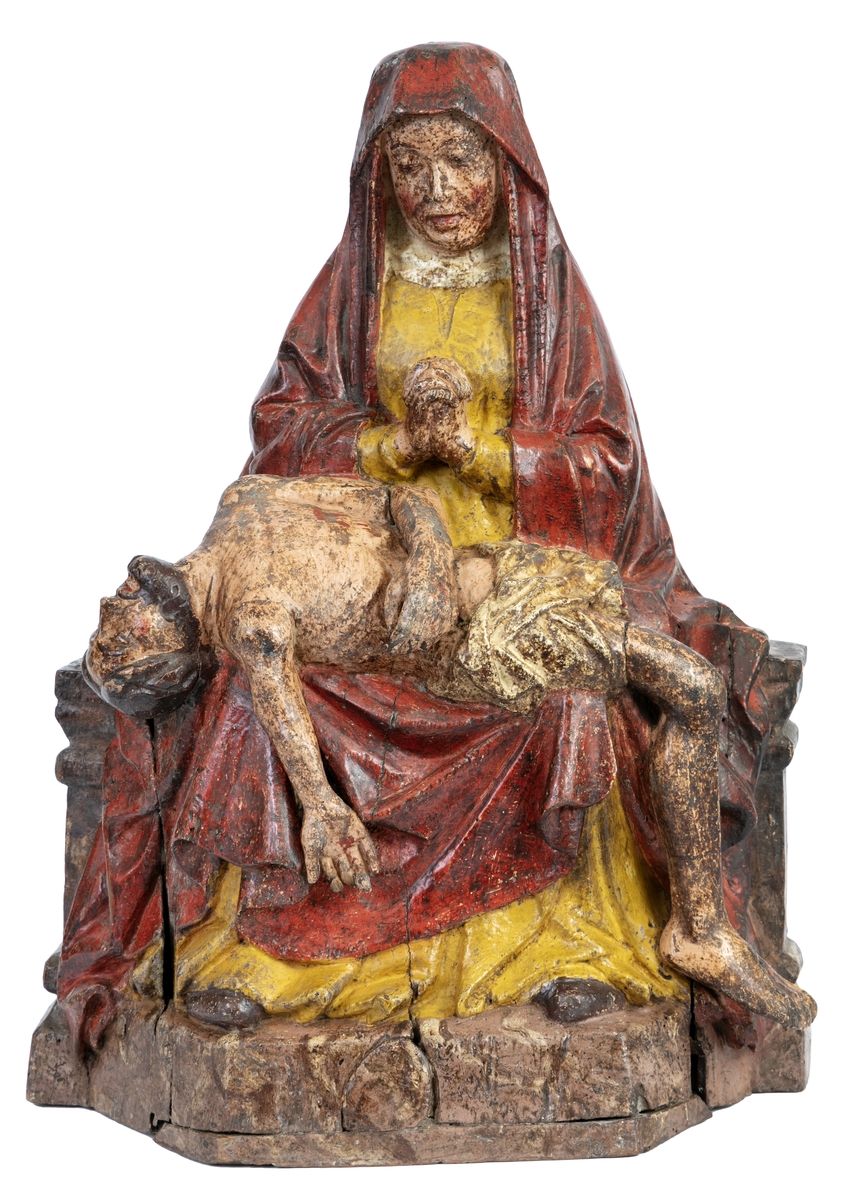 Null Pieta en bois sculpté et polychromé
Travail du XVIIe siècle
Hauteur : 49 cm&hellip;