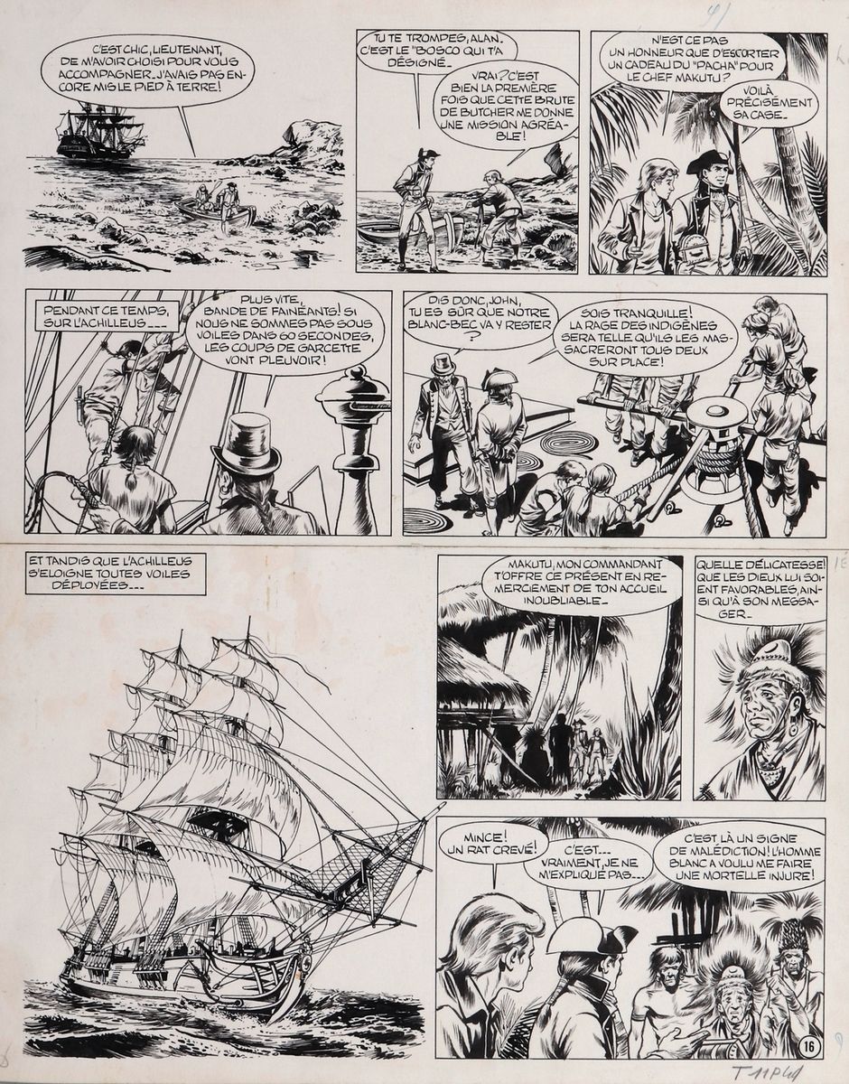 Vance : 霍华德-弗林，印度墨水版#16，出自1964年3月17日出版的《丁丁报》第11期上的 "霍华德-弗林中尉的首次航行 "一集。海军作品，描述了这位&hellip;