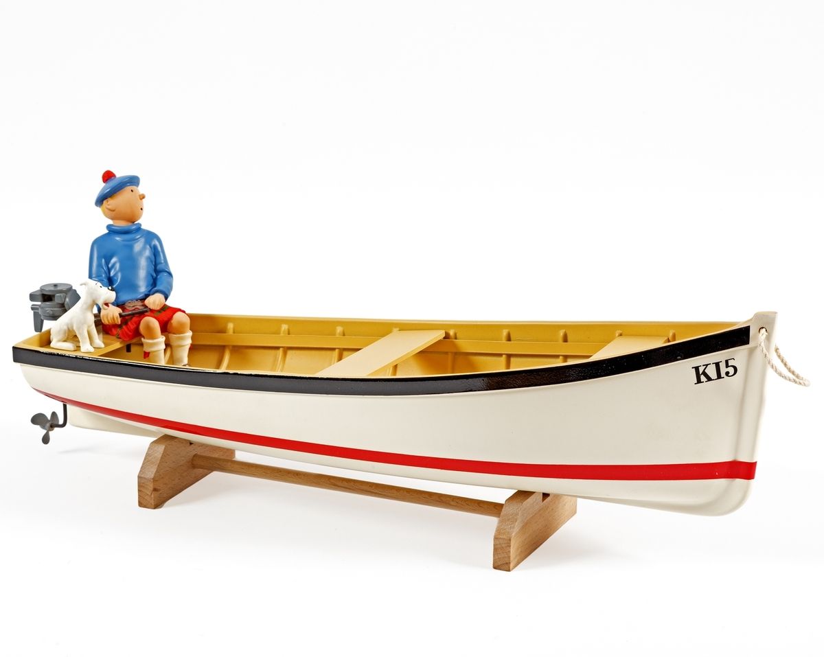 Hergé : AROUTCHEFF :丁丁，苏格兰之舟（H220），第1版，1995年，48厘米，B。"雪 "的鼻子上有芯片，发动机要重新固定。灰色树脂螺旋桨&hellip;