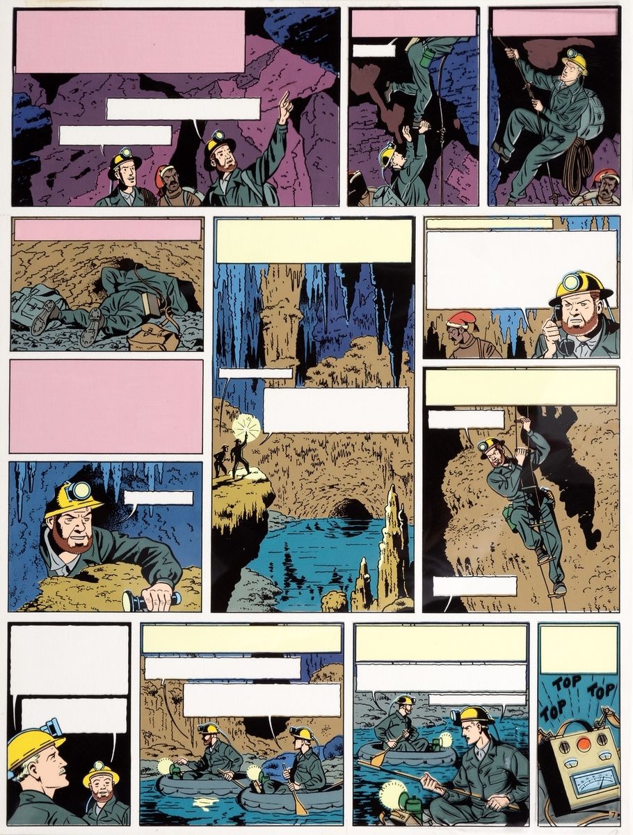 Jacobs Studios : Blake and Mortimer, blue coloring with gouache accompanied by i&hellip;