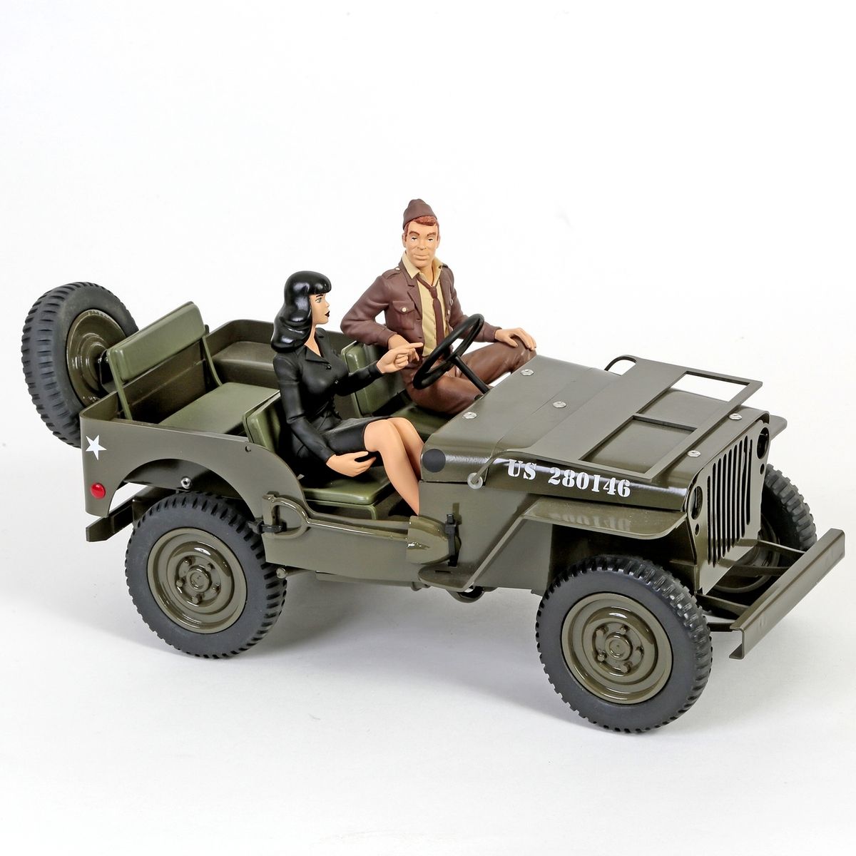 Berthet : AROUTCHEFF : Pin-up, Poison Ivy en un Jeep Willys, 2000, n°/500, 29 cm&hellip;