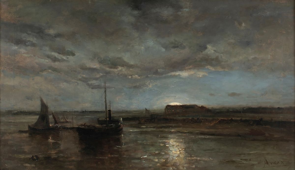 Louis ARTAN (1837-1890) 路易斯-阿坦 (1837-1890)
海边
布面油画
右下方有签名："ARTAN
59 x 100 cm
(恢复&hellip;