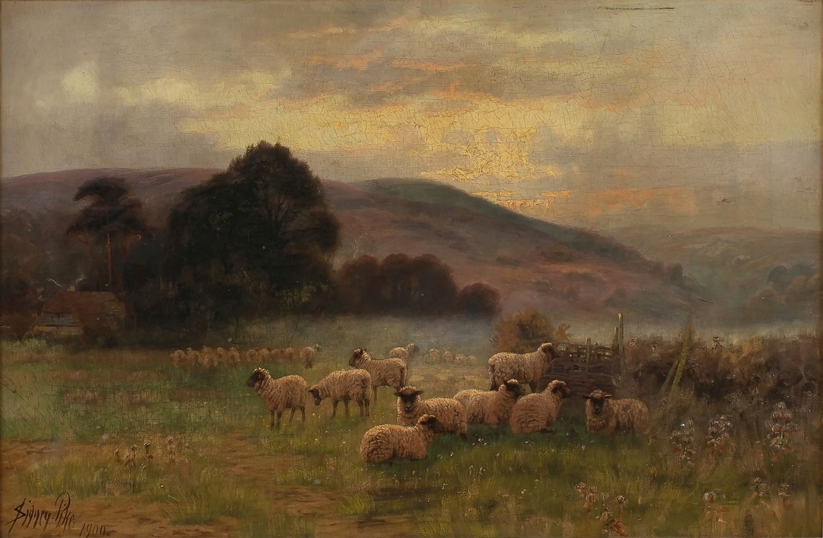 Sidney PIKE (1858-1923) Sidney PIKE (1858-1923) 
Troupeau de moutons dans un pré&hellip;