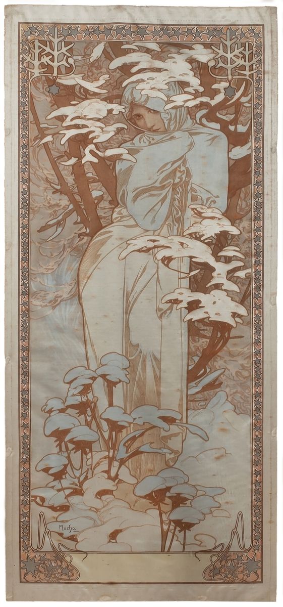 Alphonse MUCHA (1860-1939) 阿尔方斯-穆夏(Alphonse MUCHA) (1860-1939)
冬天
缎面彩色石版画
1900年四&hellip;