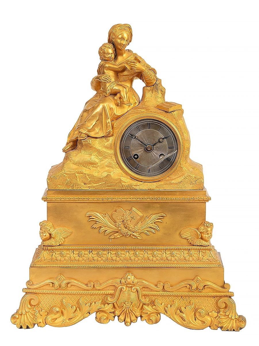 Null Pendule en bronze doré
Femme et enfant à la lecture
Travail d’époque Charle&hellip;