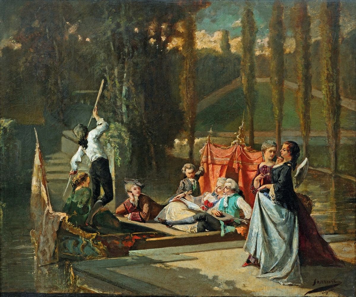 Null Auguste SERRURE (1825-1903)
La promenade sur l'eau
Huile sur toile
Signé en&hellip;