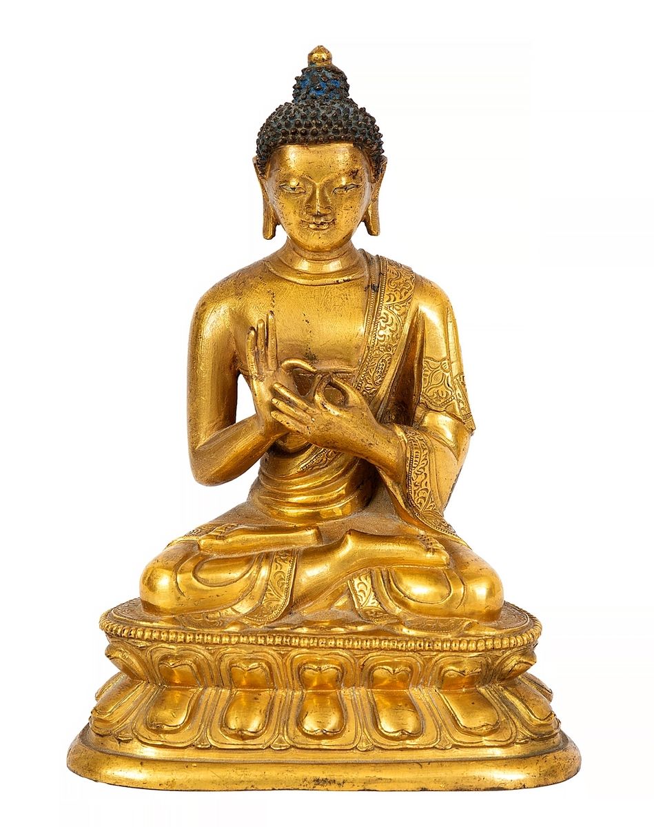 Null Chine, Époque Qianlong (1736-1795)
Statue de Bouddha en bronze doré représe&hellip;