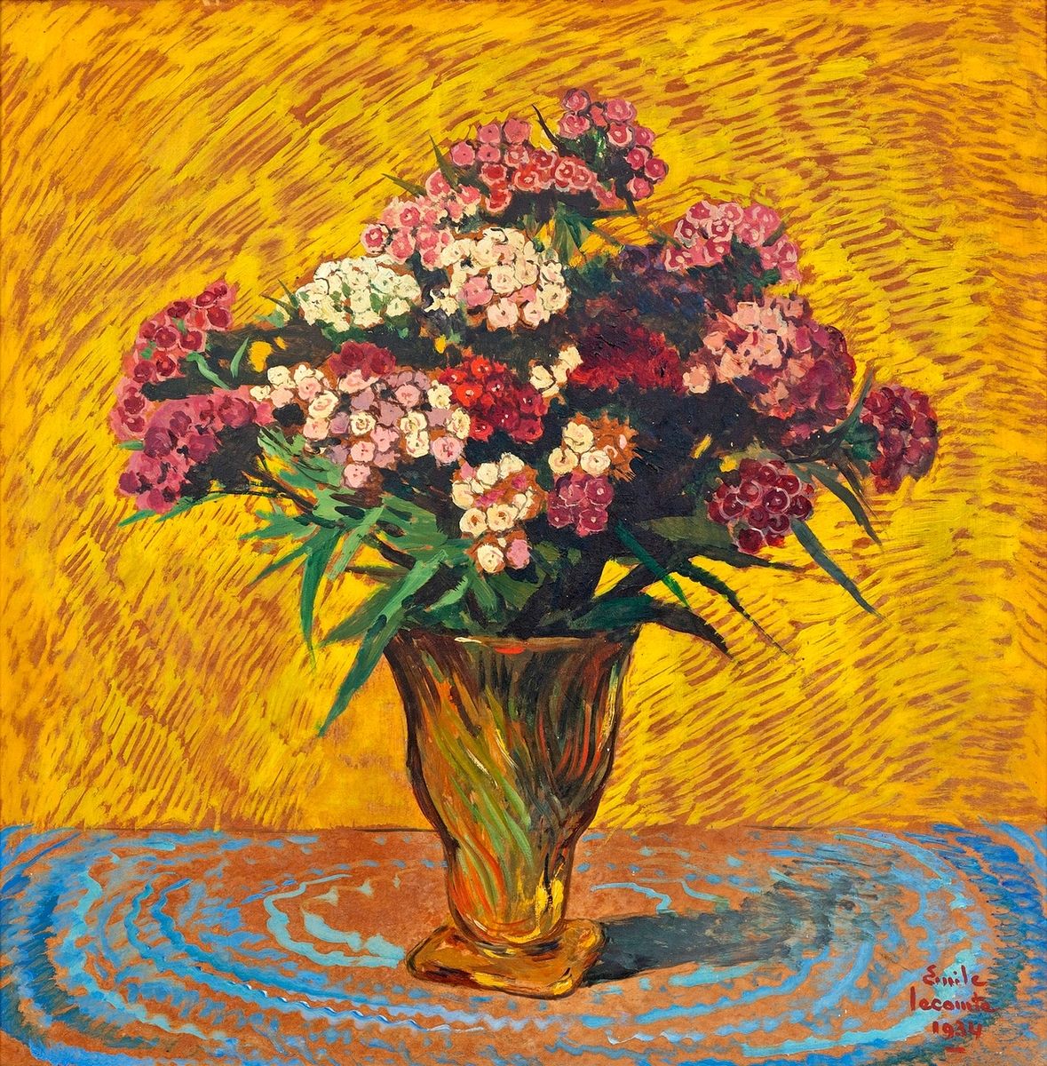 Null Émile LECOMTE (1866-1938)
Bouquet d'oeillets dans un vase, 1934
Huile sur c&hellip;