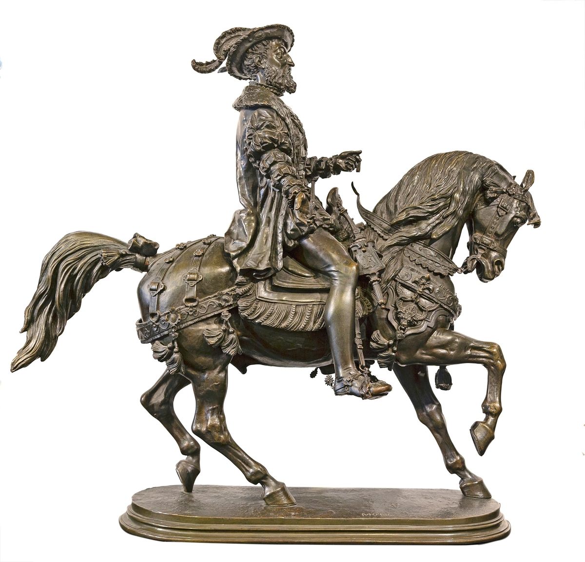 Null Louis Marie MORIS (1818-1883)
François Ier à cheval
Important bronze à pati&hellip;