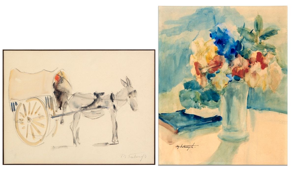 Null Médard VERBURGH(1886-c.1957)
Bouquet et Carriole tirée par un âne
Ensemble &hellip;