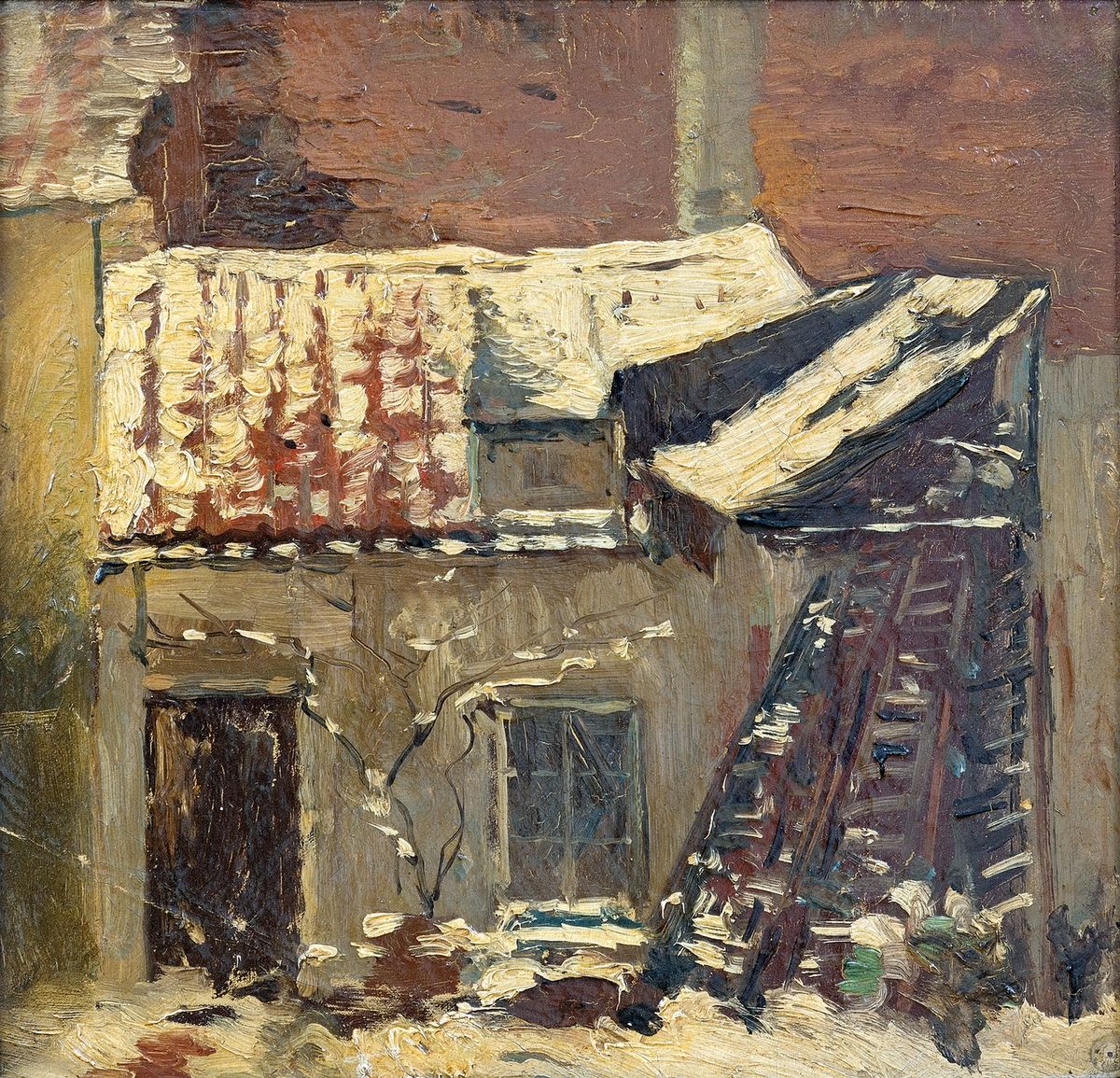 Null Guillaume VOGELS(1836-1896)
Maisonnette sous la neige ou La cour de ferme s&hellip;