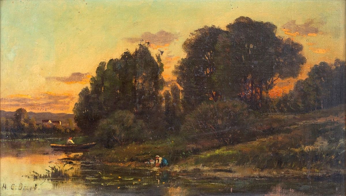 Null Hippolyte Camille DELPY (1842-1910)
Bord de rivière
Huile sur toile
Signé e&hellip;