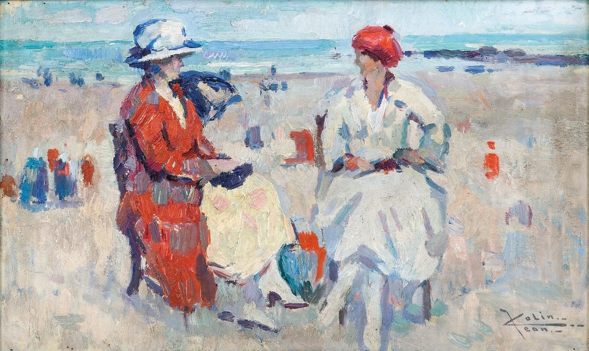 Null Jean COLIN(1881-1961)
Deux femmes à la plage
Huile sur panneau
Signé en bas&hellip;