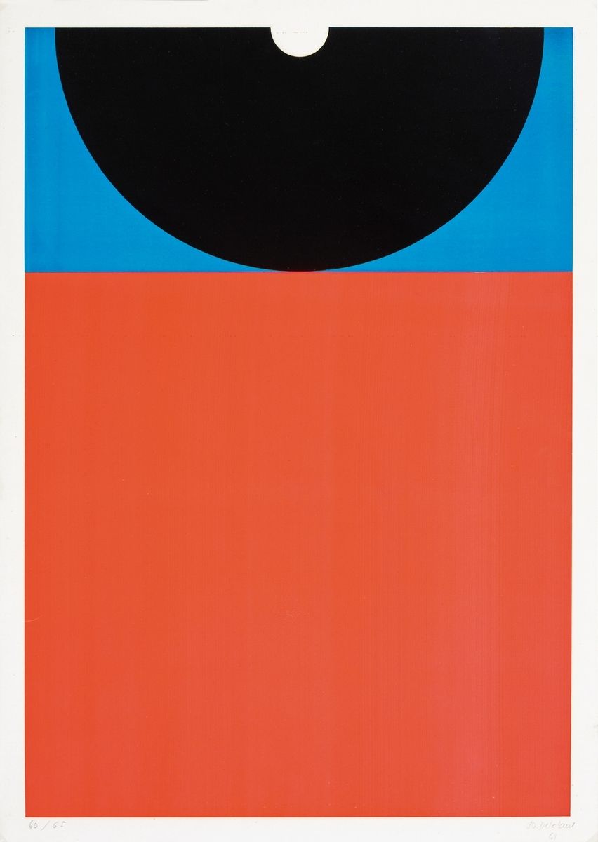Null Jo DELAHAUT (1911-1992)
Rose, bleu, noir, 1968
Sérigraphie en trois couleur&hellip;