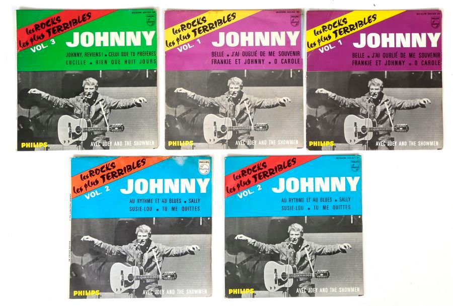 Johnny HALLYDAY Les Rocks les plus terribles, lot de 5 dont 3 versions glacées e&hellip;