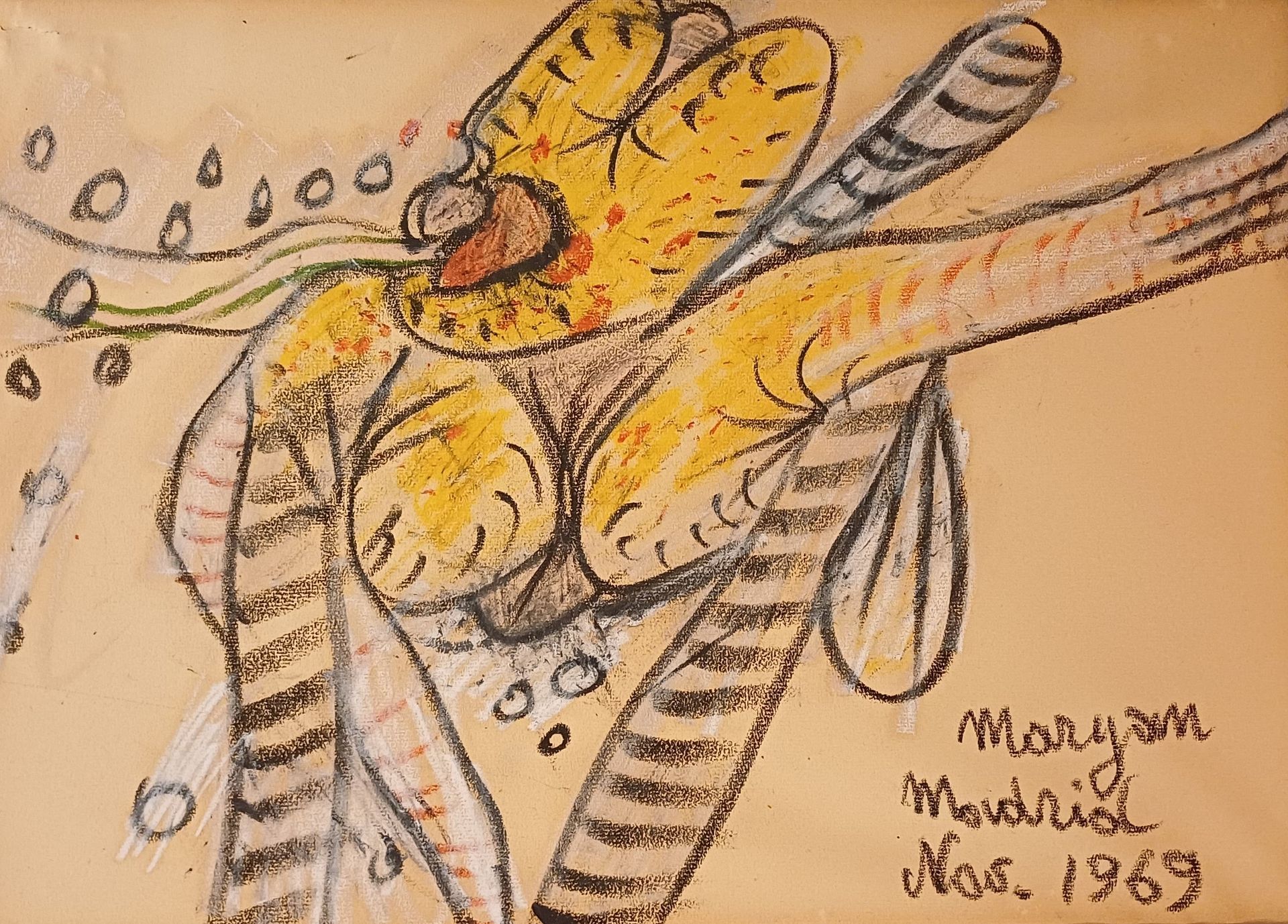 Null MARYAN (1927-1977) 
Composition érotique 
Crayons gras sur papier signé en &hellip;