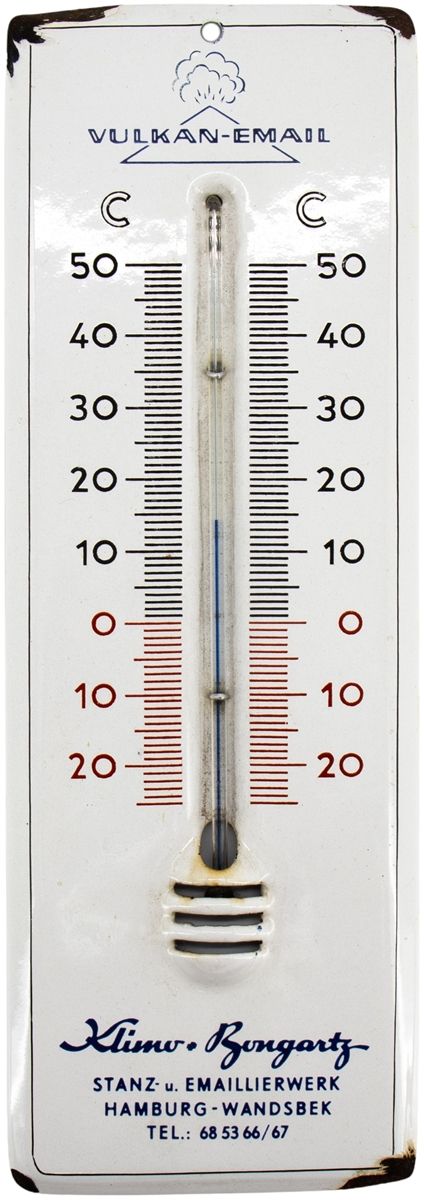 Null Plaque en émail Thermomètre, usines d'émaillage Klimo et Bongartz, Hambourg&hellip;