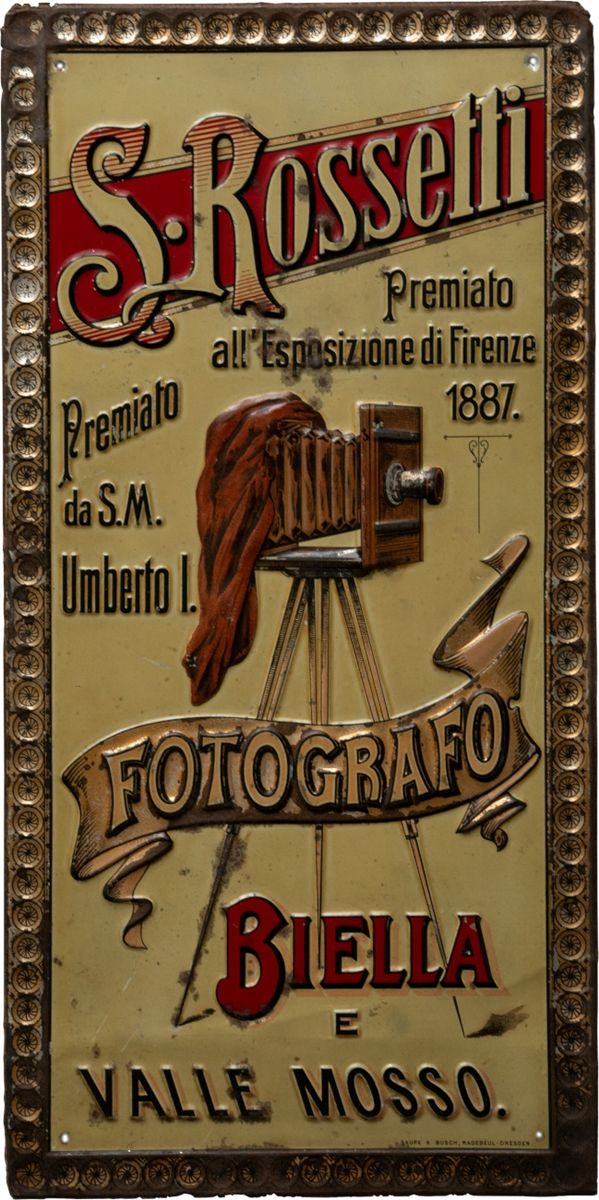 Null Plaque en tôle S.Rosetti, Fotografo Biella/Italie, vers 1900

Plaque en tôl&hellip;