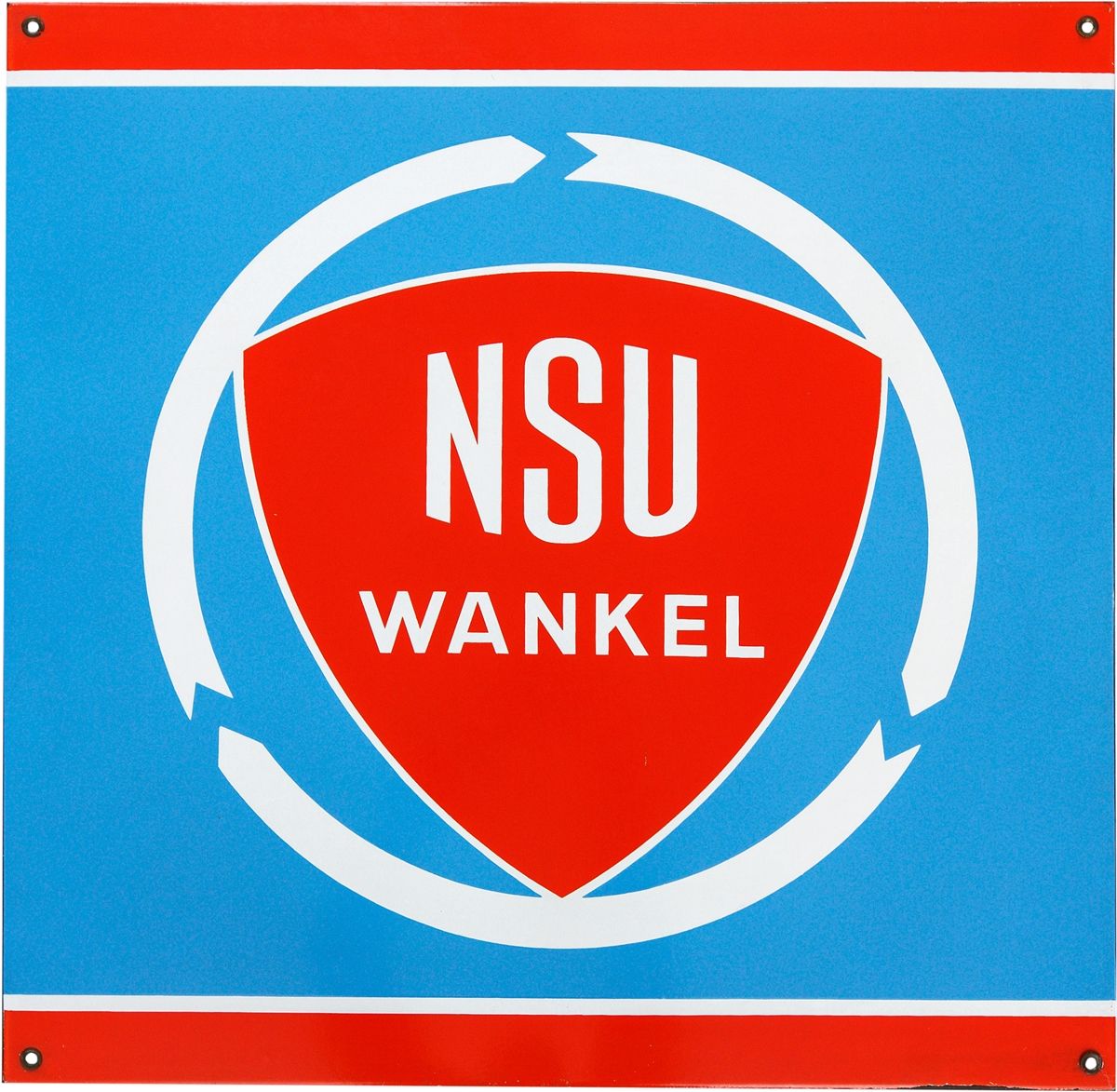 Null Insegna a smalto Motori Wankel NSU, Neckarsulm 1960 circa

Ecco finalmente &hellip;
