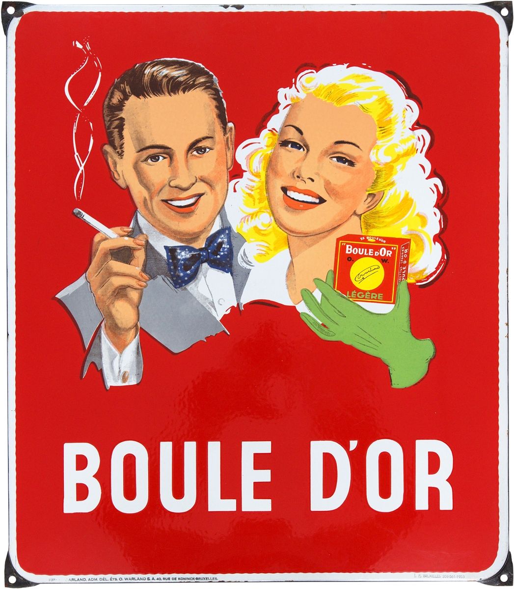 Null Plaque en émail Boule D'or, Belgique, datée 1953

Plaque en émail, exécutio&hellip;