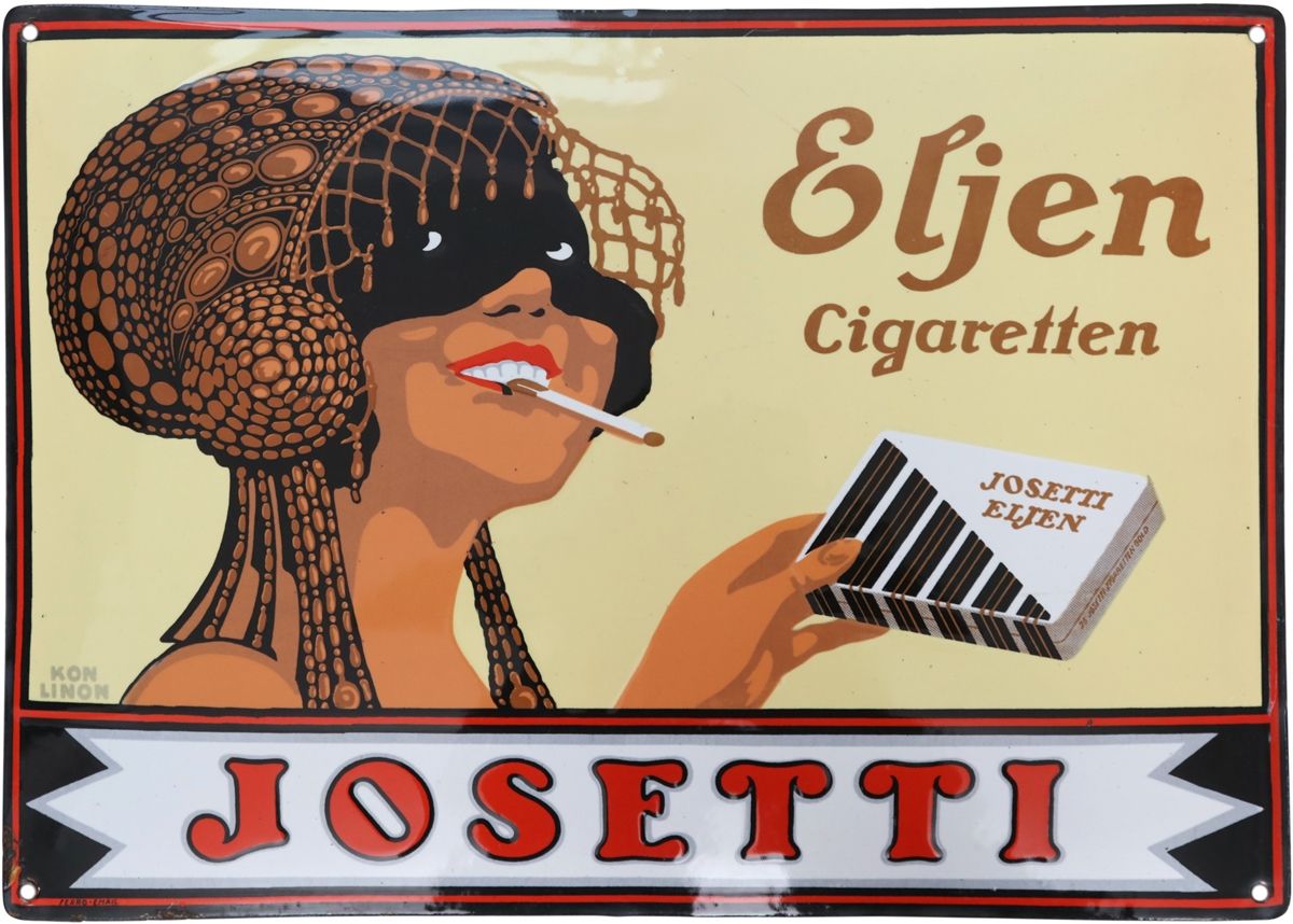 Null Plaque en émail Josetti Eljen Cigarettes - à l'état de rêve, Berlin vers 19&hellip;