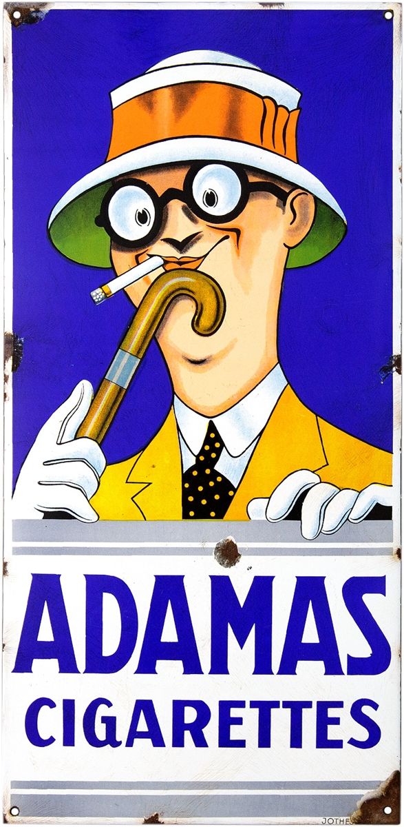 Null Plaque en émail Adamas Cigarettes, Danemark, vers 1930

Plaque en émail, ch&hellip;