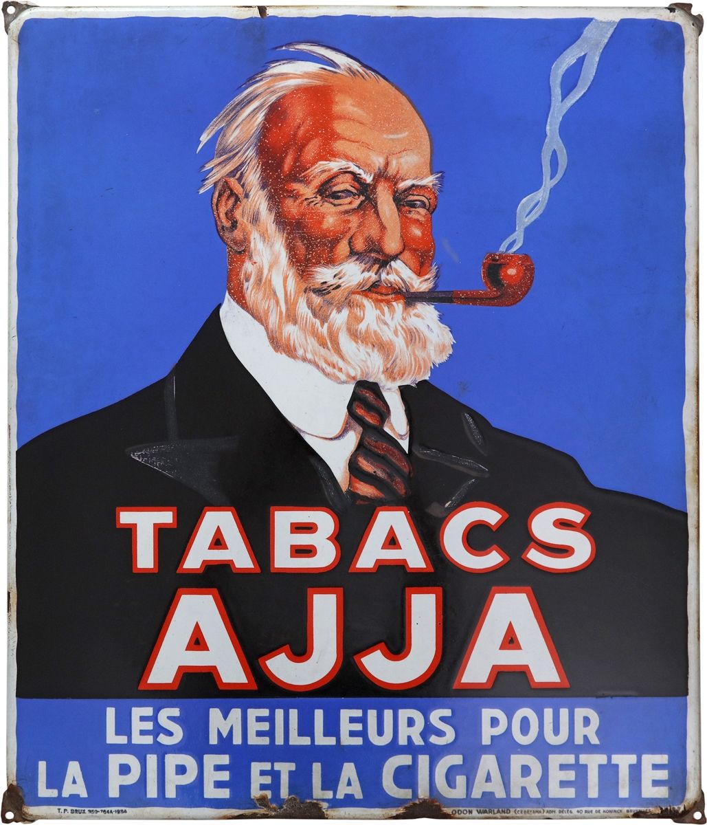 Null Plaque en émail Ajja Tabacs, Belgique, datée 1934

Plaque en émail Ajja Tab&hellip;