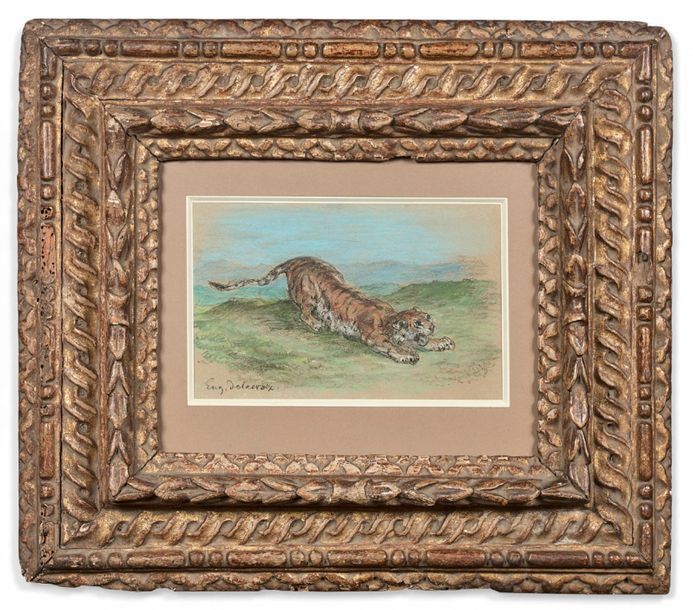 Eugène DELACROIX (1798-1863) 
Tiger taking its dash, 1848
Pastel, signed lower l&hellip;