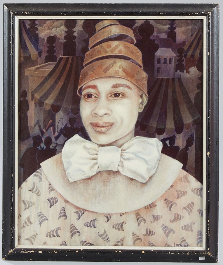 Jeanne LORIOZ (née 1954) 
Arlequin
Huile sur toile Signée en bas à droite
55 x 4&hellip;