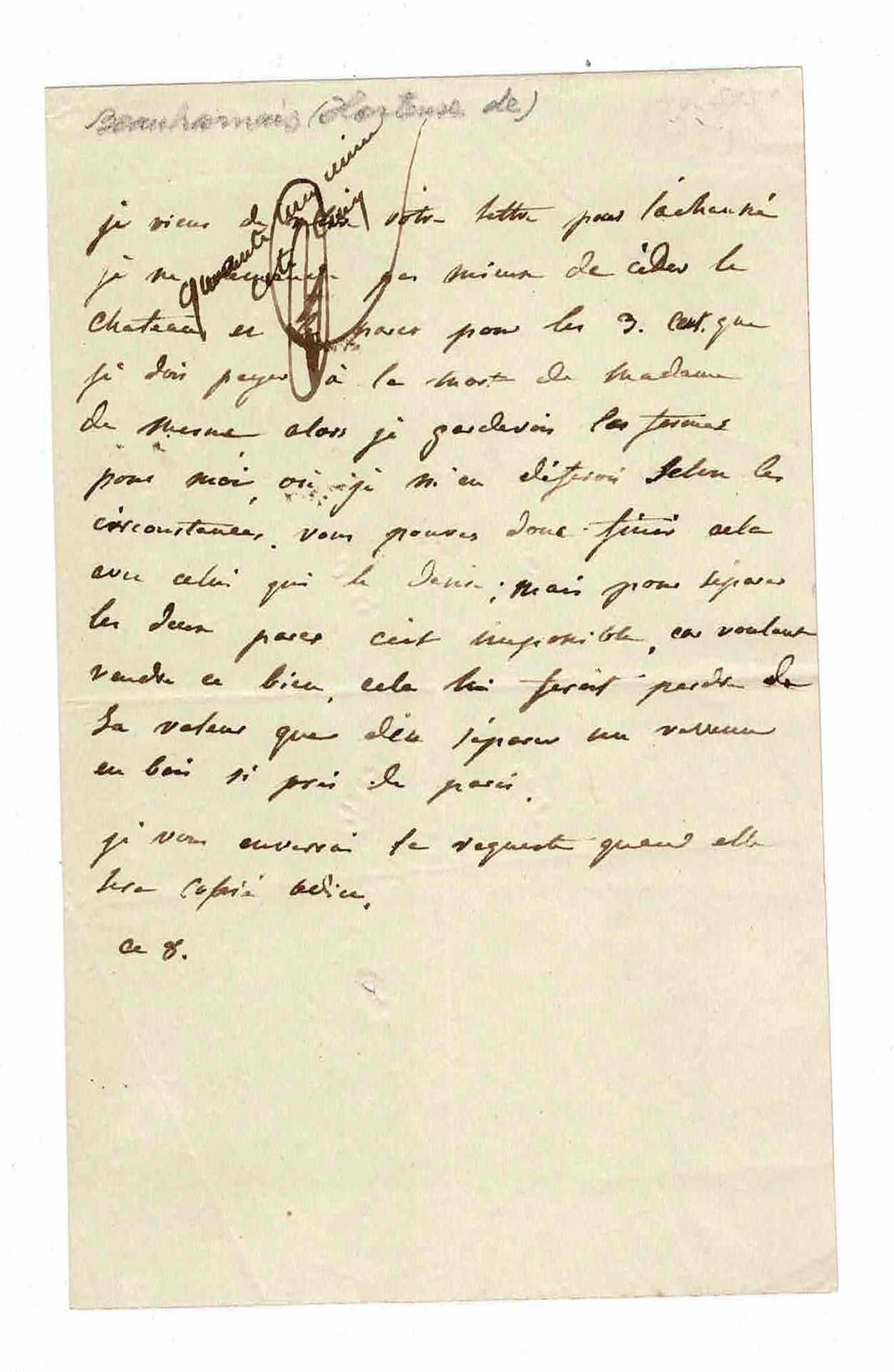 HISTORY - BEAUHARNAIS Hortence (1783 - 1837) - Autograph letter signed Fille d'A&hellip;