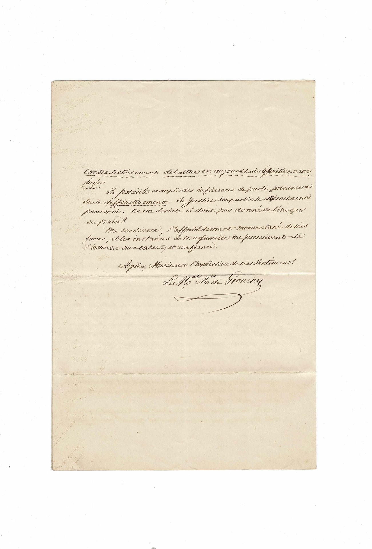 HISTORY - GROUCHY Emmanuel de (1766 - 1847) - Autograph letter signed Er studier&hellip;