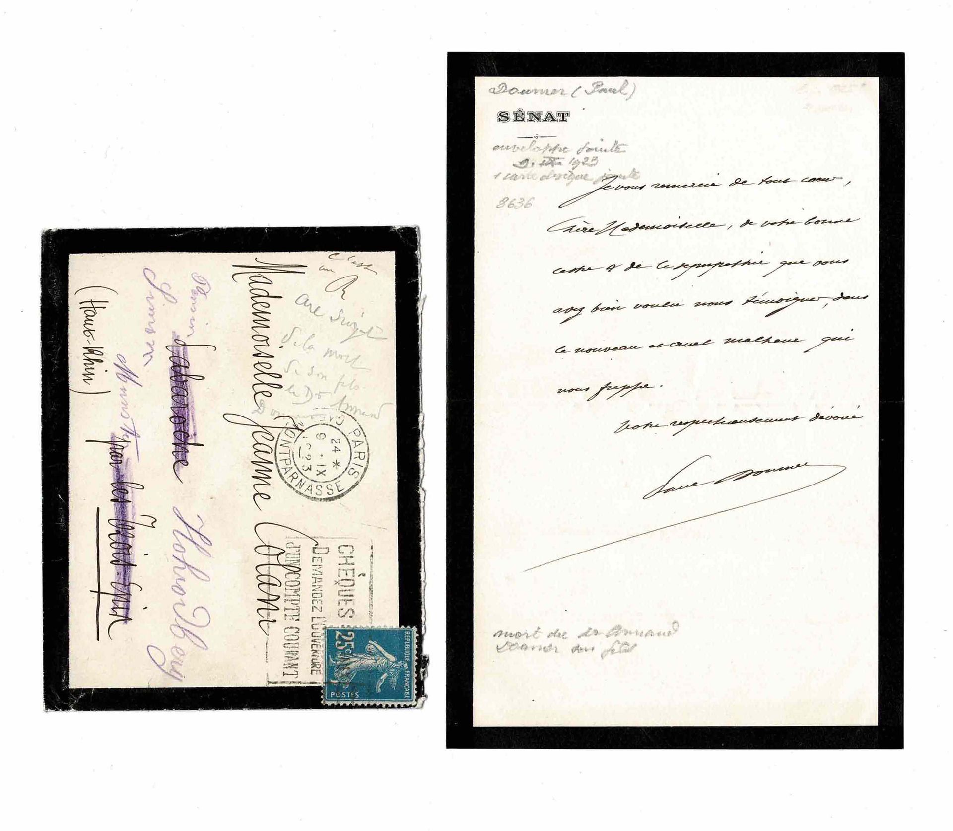 HISTORY - DOUMER Paul (1857 - 1932) - Autograph letter signed Il entre en politi&hellip;