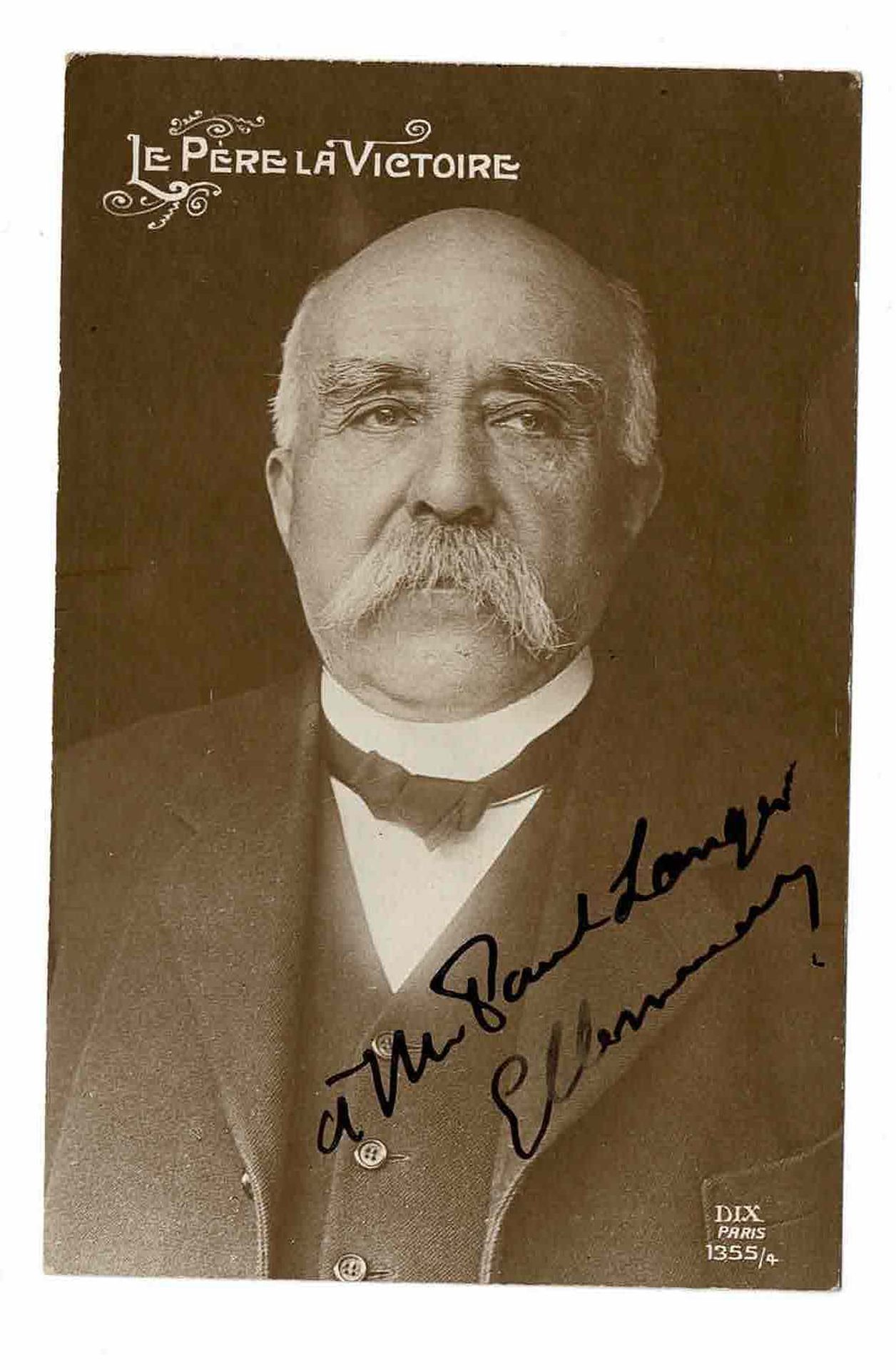 HISTORY - CLEMENCEAU Georges (1841 - 1929) - Photograph with autograph dedicatio&hellip;