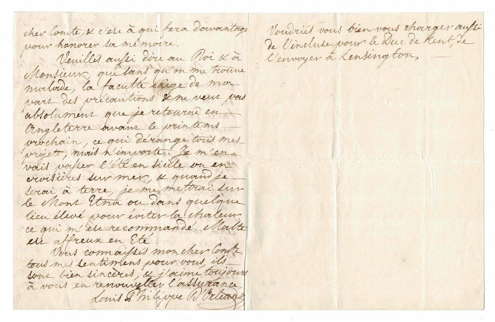 HISTORY - LOUIS-PHILIPPE I (1773 - 1850) - Autograph letter signed Connu sous le&hellip;
